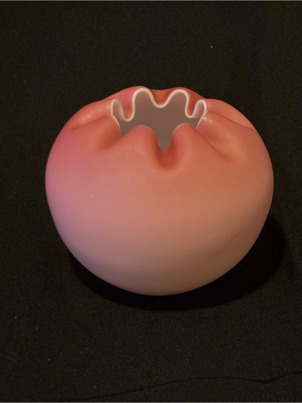 Satin Pink Glass Rose Bowl